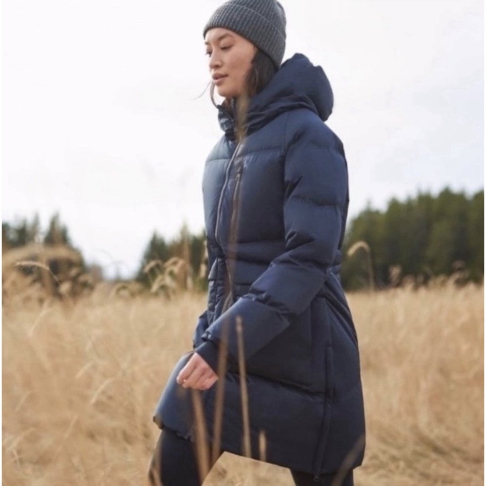 Mondetta 700 Fill Power Long Puffer Coat Women's Hooded Jacket M